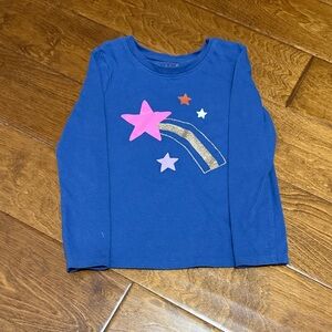 Like New Size 5T Cat& Jack Blue long sleeve Shirt with Star Design